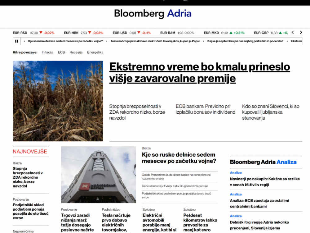 Zgodbe dneva: O nepremičninah, zavarovalnicah in ruskih delnicah