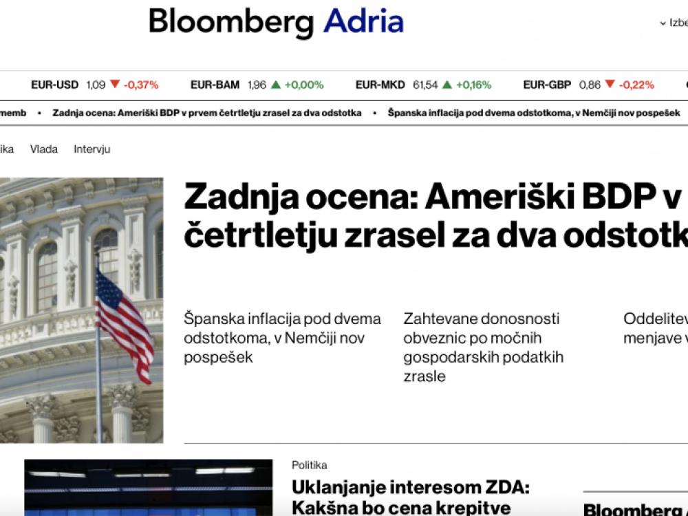 Zgodbe dneva: Odnosi Evropa - Kitajska, ameriški BDP navzgor